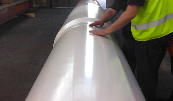 Automatically PP flame sprayed buckle arrestor